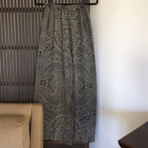 Episode black/white silk wide leg pants